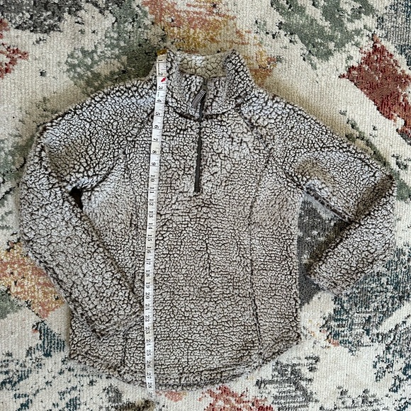 Cozy Sherpa Brown Long Sleeve Pullover 1/4 Zip Women's Small Size Cozy Warm - Picture 10 of 14